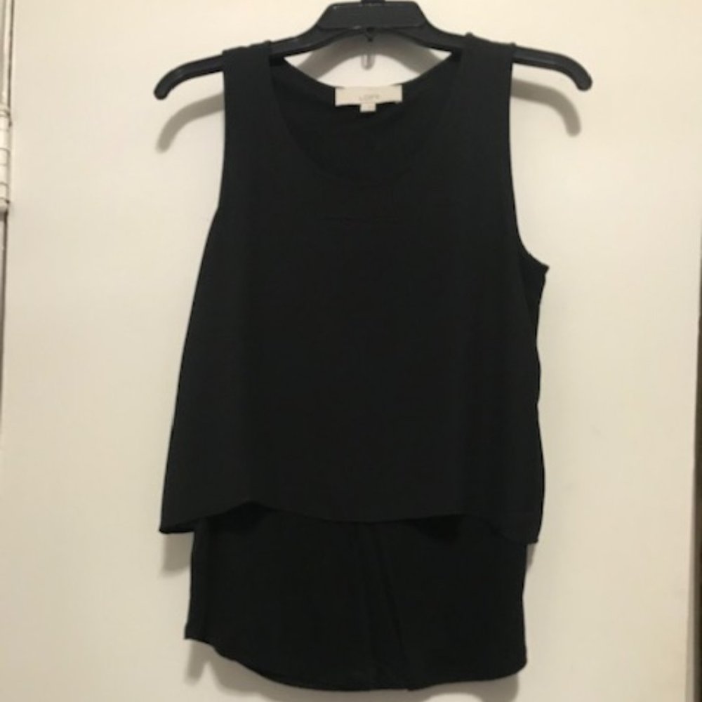Loft Black Sleeveless Overlay Blouse